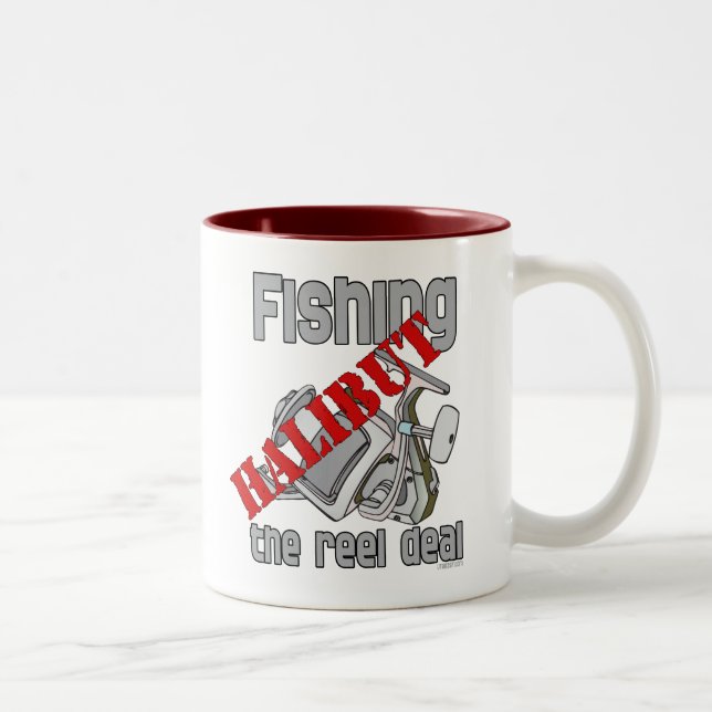 Fishing Halibut The Reel Deal Fishing Two-Tone Coffee Mug (Right)
