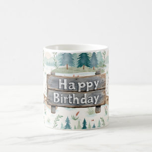 Fishing Happy Birthday themed to angler Coffee Mug