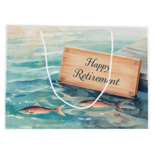 Fishing happy retirement go fishing large gift bag