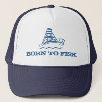 Fishing hat | Born to fish with boat design