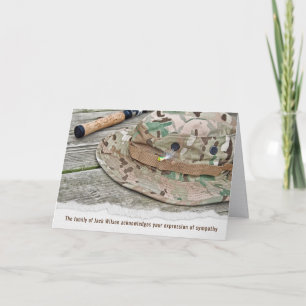 Fishing Hat Sympathy Thank You Card