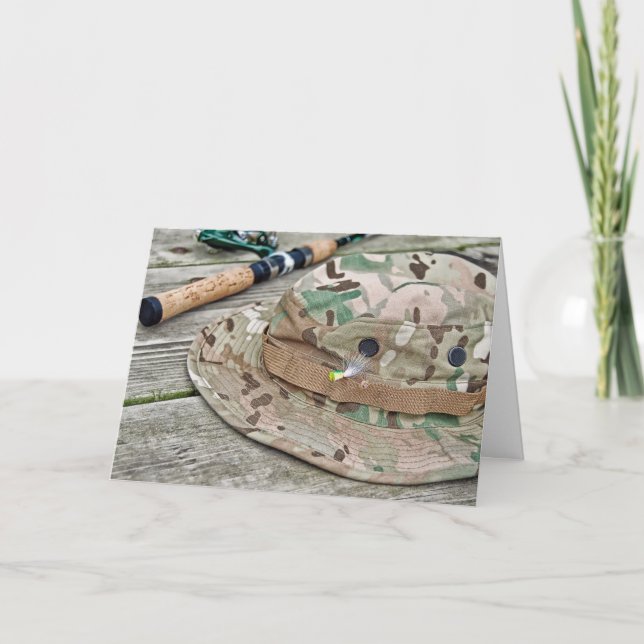 Fishing Hat with Lure Father's Day Card (Front)