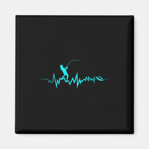Fishing Heartbeat Funny Design For Fisherman Magnet