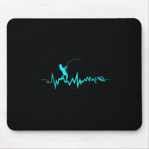 Fishing Heartbeat Funny Design For Fisherman Mouse Pad