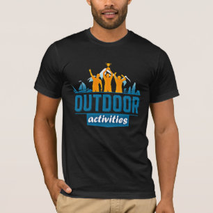 Fishing Hiking Camping ... Outdoor Activity Logo T-Shirt