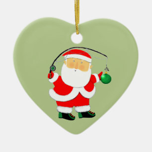 Fishing Holiday Gift Ceramic Ornament