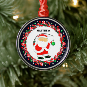 Fishing Holiday Gift Ceramic Ornament