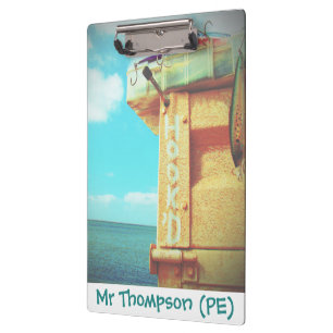 Fishing hook’d beach fish tackle box aqua clipboard