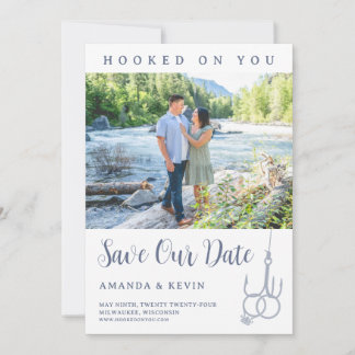 Fishing Hook Wedding Rings Save the Date