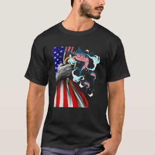 Fishing Hooked American Flag - Funny Graphics Them T-Shirt