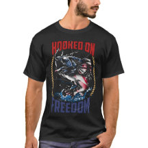 Fishing Hooked On Freedom Fisherman Patriotic