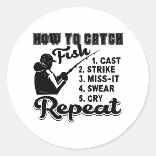 Fishing How To Catch Fish Classic Round Sticker