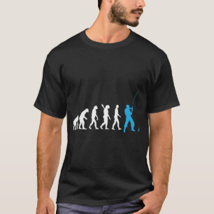 Fishing - Human Evolution / Darwin / Blue T-Shirt