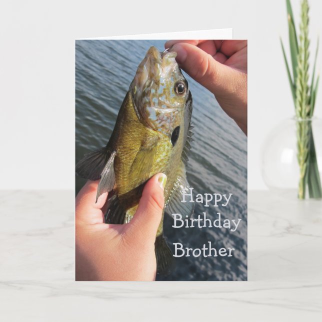 Fishing Humor Brother Birthday Fisherman Card (Front)