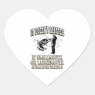Fishing Humour Funny Saying Heart Sticker