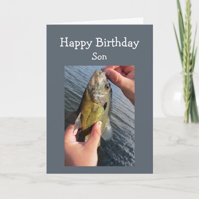 Fishing Humour Son Birthday to Customise Card (Front)