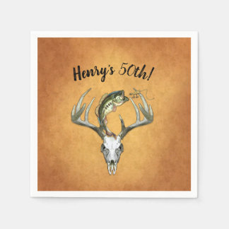 Fishing Hunting 50th Birthday Party Napkin