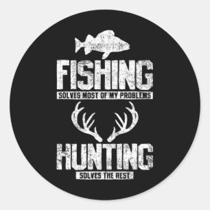 Fishing Hunting Classic Round Sticker