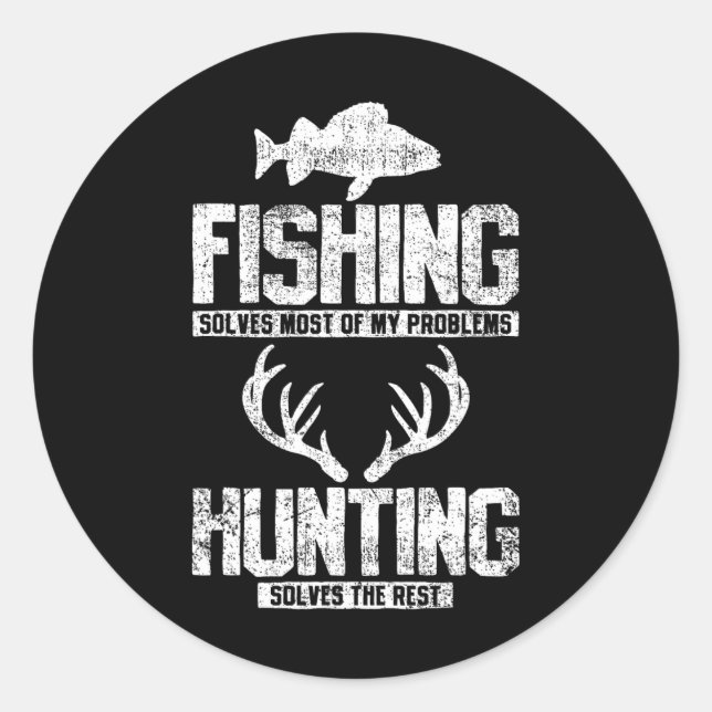 Fishing Hunting  Classic Round Sticker (Front)