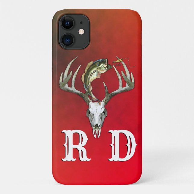 Fishing Hunting Monogram Case-Mate iPhone Case (Back)