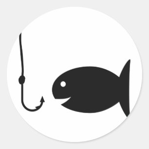 fishing icon classic round sticker