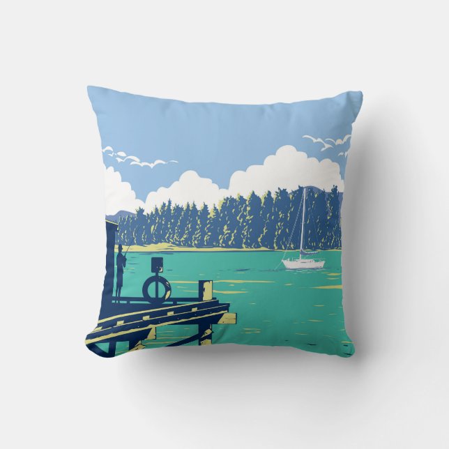 Fishing in Mapua Cushion (Front)