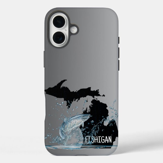 Fishing In Michigan Big Fish Case-Mate iPhone Case (Back)