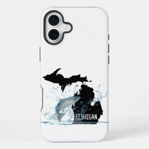Fishing In Michigan Big Fish iPhone 16 Plus Case