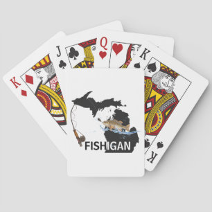 Fishing in Michigan graphic Playing Cards