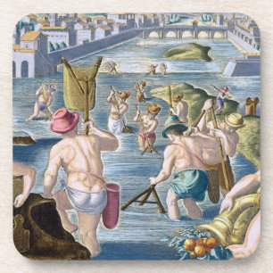 Fishing in Shallow Waters Using Nets, plate 96 fro Coaster