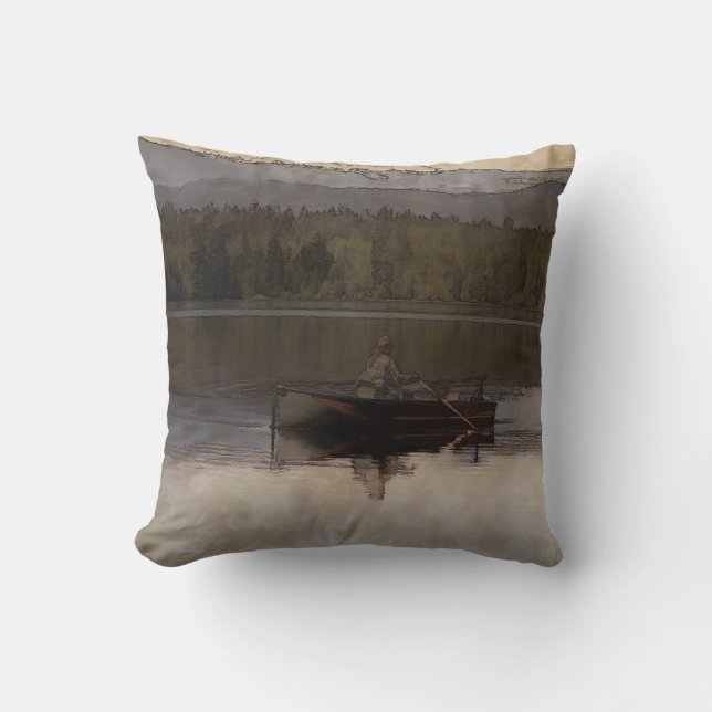 Fishing in Silence Cushion (Front)