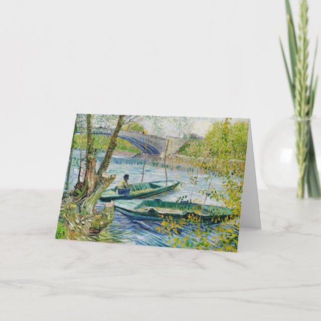 Fishing in Spring by Vincent van Gogh Card (Front)