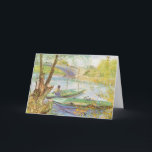 Fishing in Spring by Vincent van Gogh, Christmas Holiday Card<br><div class="desc">Easy to customise Christmas card, just add your names! We fish you a Merry Christmas and a Happy New Year! Fishing in Spring, Pont de Clichy (1887) by Vincent van Gogh is a vintage Post Impressionism fine art daily life painting. A fisherman fishing in a small boat on the Seine...</div>