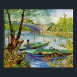 Fishing in Spring by Vincent van Gogh Poster<br><div class="desc">This painting titled, Fishing in Spring is made by the famous artist, Vincent van Gogh. About Vincent van Gogh Vincent van Gogh saw colour as the chief symbol of expression. There is a reason his art connects with the viewers, because van Gogh was determined to give happiness by creating beauty...</div>