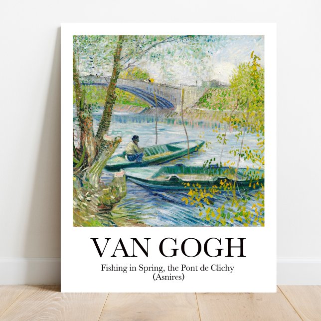 Fishing in Spring by Vincent van Gogh Poster (Van Gogh's Vibrant Spring: Own "Fishing in Spring." Museum-quality poster)