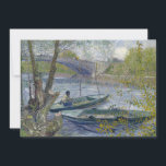 Fishing in Spring | Vincent van Gogh<br><div class="desc">Fishing in Spring, the Pont de Clichy (Asnières) (1887) | Original artwork by Dutch post-impressionist artist Vincent Van Gogh (1853-1890). The painting depicts two fishing boats in the water near a bridge in soft shades of blue and green colours. Use the design tools to add custom text or personalise the...</div>