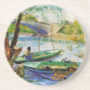 Fishing in Spring, Vincent van Gogh. Beautiful fis Coaster