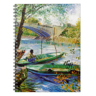 Fishing in Spring, Vincent van Gogh. Beautiful fis Notebook