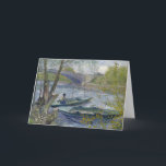 Fishing in Spring | Vincent van Gogh Card<br><div class="desc">Fishing in Spring, the Pont de Clichy (Asnières) (1887) | Original artwork by Dutch post-impressionist artist Vincent Van Gogh (1853-1890). The painting depicts two fishing boats in the water near a bridge in soft shades of blue and green colours. Use the design tools to add custom text or personalise the...</div>