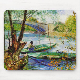 Fishing in Spring Vincent van Gogh Mouse Pad