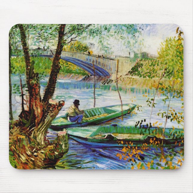 Fishing in Spring Vincent van Gogh Mouse Pad (Front)