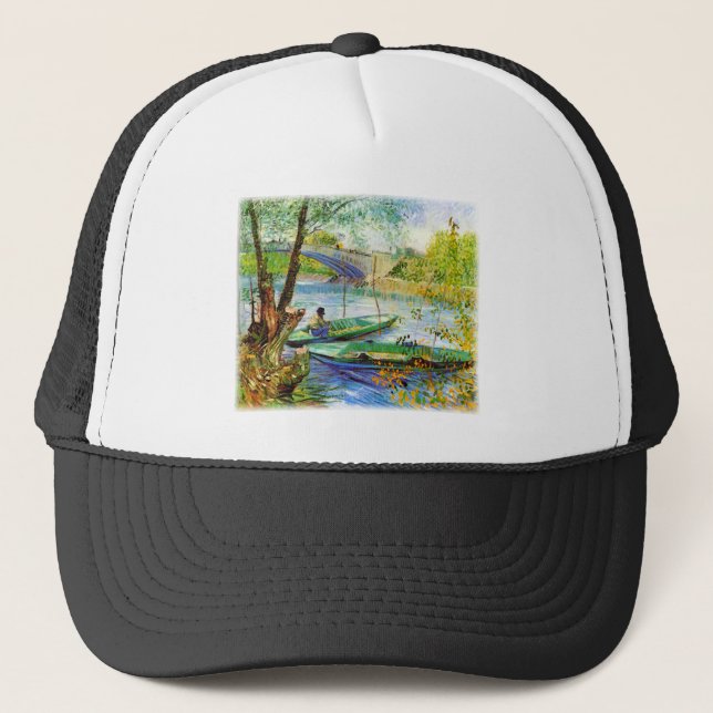 Fishing in Spring, Vincent van Gogh. Trucker Hat (Front)