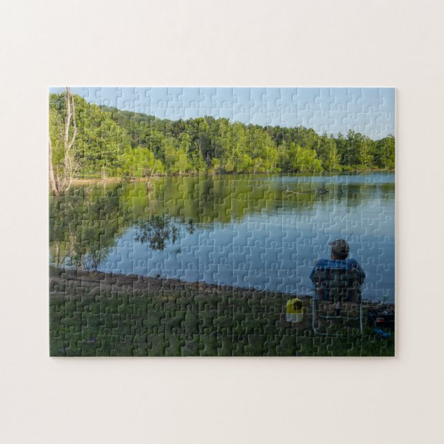 Fishing In The Morning Jigsaw Puzzle (Horizontal)