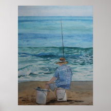 Fishing in the Ocean Fine Art Archival Print