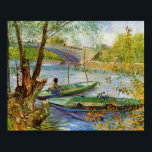 Fishing in the Spring, Van Gogh Fine Art Poster<br><div class="desc">Fishing in the Spring, Vincent van Gogh, Paris Spring 1887. Oil on canvas, 49 x 58 cm. Chicago, The Art Institute of Chicago. F 354, JH 1270 Vincent Willem van Gogh (30 March 1853 – 29 July 1890) was a Dutch Post-Impressionist artist. Some of his paintings are now among the...</div>