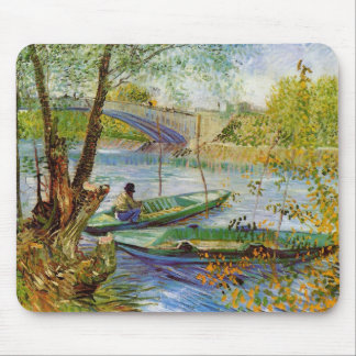 Fishing in the Spring, Vincent van Gogh (F354) Mouse Pad