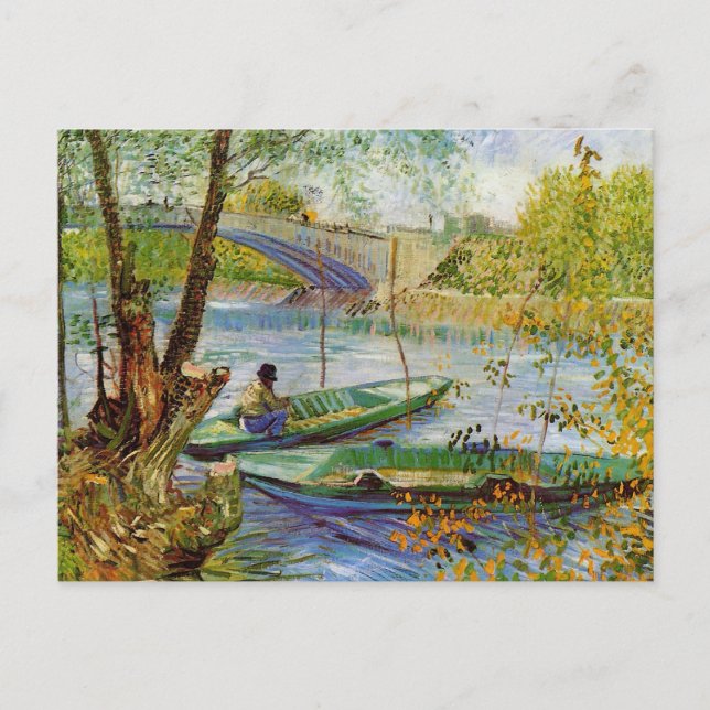 Fishing in the Spring, Vincent van Gogh (F354) Postcard (Front)