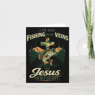 Fishing In Veins Jesus In Heart Christian Fishing Card