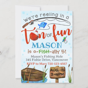 Fishing Invitation Boy Birthday Party Fish Invite