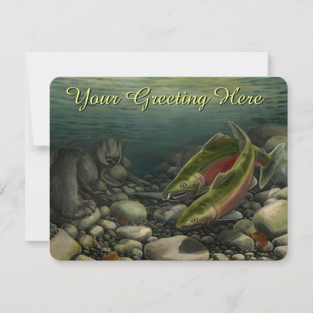 Fishing Invitations Personalised Wildlife Art RSVP (Front)
